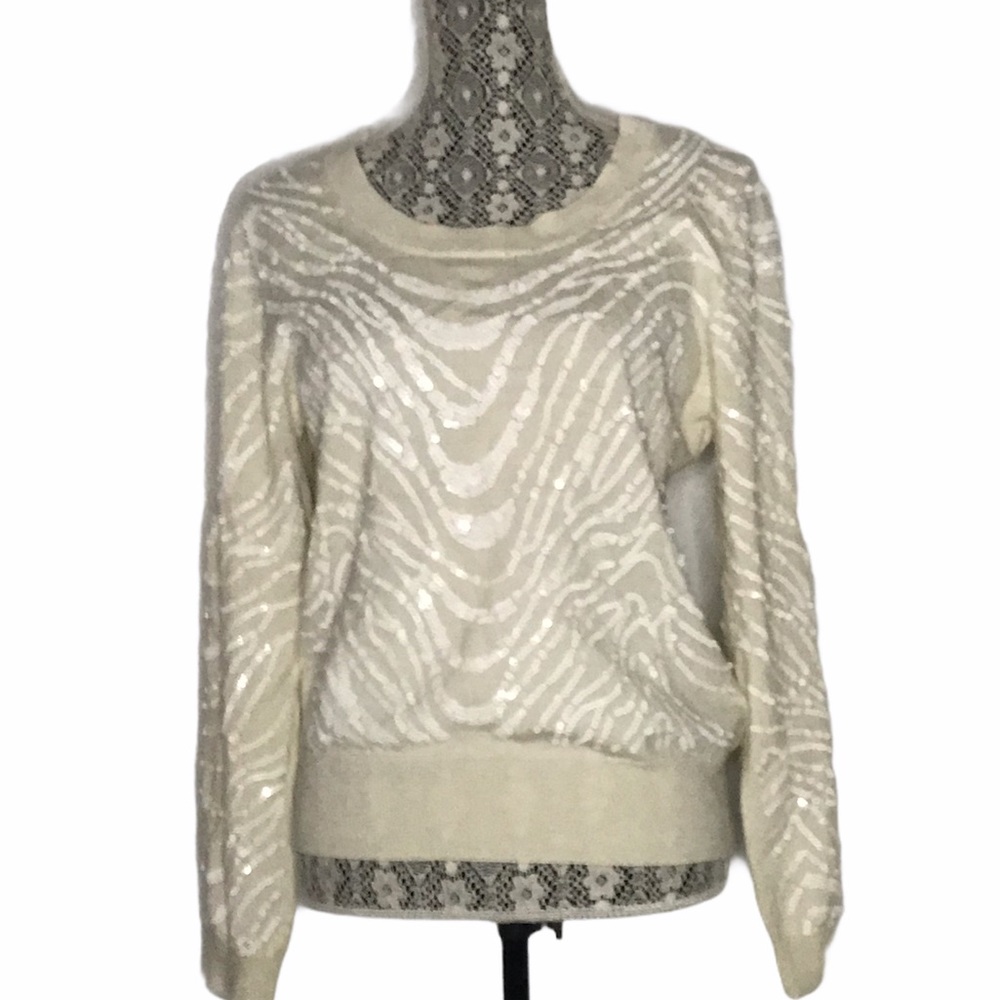 Calvin Klein Creme Sequin Sweater